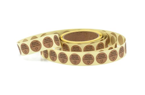 Naklejki "Ręcznie Robione z Miłością" Kraft Fi25mm