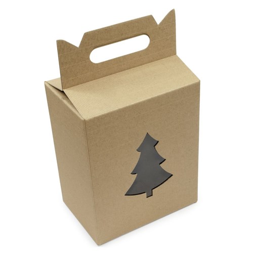 Pudełko karbowane z oknem F217 190x130x220mm (CHOINKA) EKO