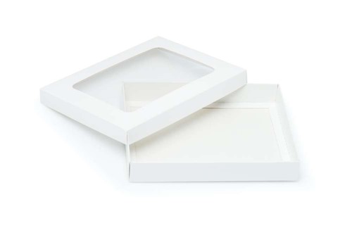 Pudełko ozdobne białe 195x155x30mm z oknem