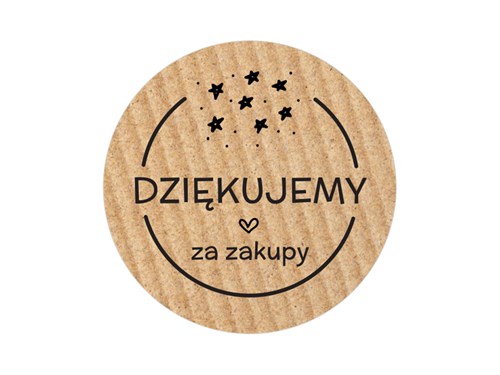 Naklejki okrągłe Kraft Fi35mm Dziękujemy za zakupy