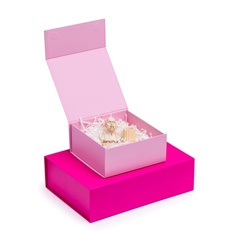 Pudełko Magnetyczne Różowe 200x200x90mm Kwadratowe Pudełko Prezentowe