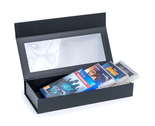 Pudełko Magnetyczne Czarne z okienkiem 345x150x55mm(zew) Prezentowe