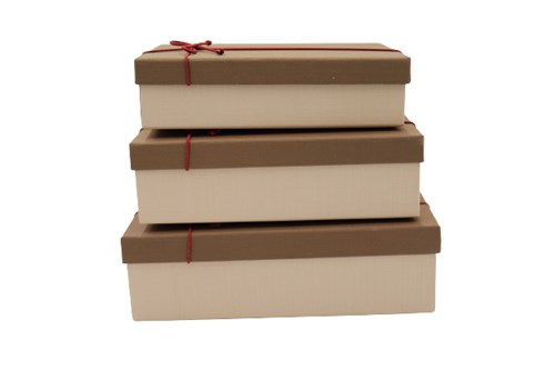 Zestaw pudełek - prostokątne z rzemykiem (3 szt.)