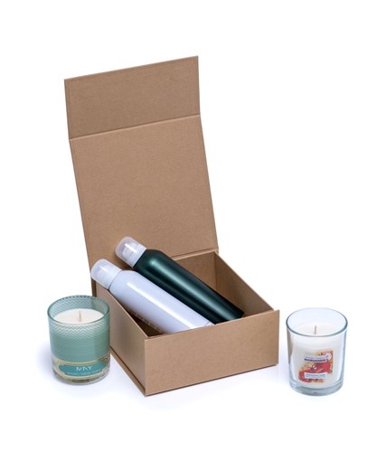 Pudełko Magnetyczne Kraft Prążek 200x200x90 Eleganckie Pudełko Ozdobne