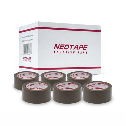 Taśma NEOTAPE AKRYL Brązowa 48mm/90m , ZGRZEWKA - 6 rolek