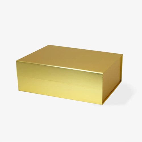 pudełko A4 złote głębokie, pudełko z magnesem A4, eleganckie złote pudełko, luksusowe pudełko prezentowe, złote pudełko składane