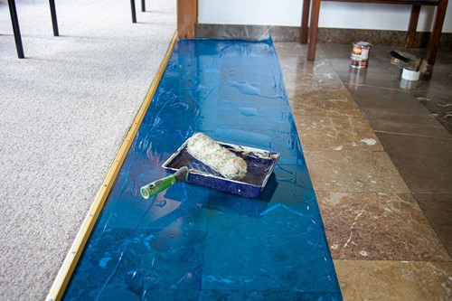 Folia ochronna do podłóg niebieska 60cm/50m