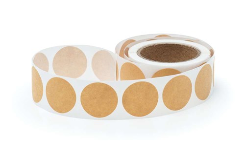 Naklejki okrągłe EKO - JASNY - KRAFT Fi25mm 250szt