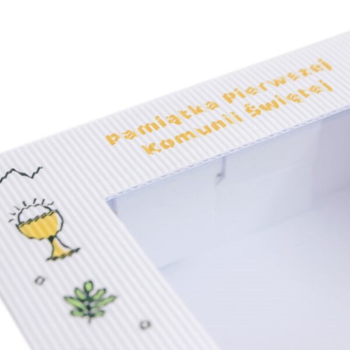 Karton wykrojnikowy KOMUNIA 150x140x55mm Karbowane