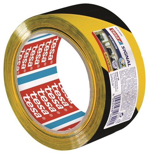 Taśma Ostrzegawcza TESA PVC 50mm/66m żółto-czarna