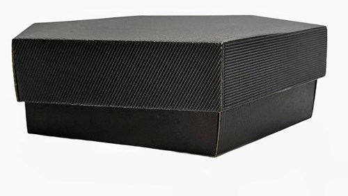 Pudełka karbowane sześciokątne czarne 380x380x90mm 10szt