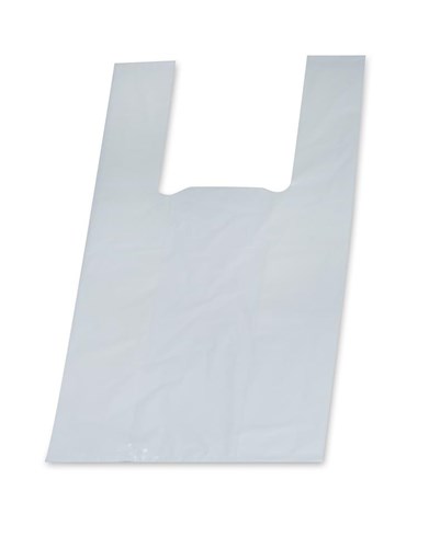 Reklamówki LDPE z uszami, 27x48cm Białe, 100 sztuk