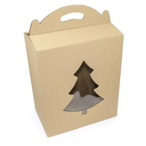 Pudełko karbowane z oknem F217 300x180x350mm (CHOINKA) EKO