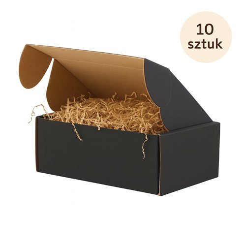 pudełko czarne, karton fasonowy, karton wykrojnikowy, pakiet 10 sztuk, karton premium