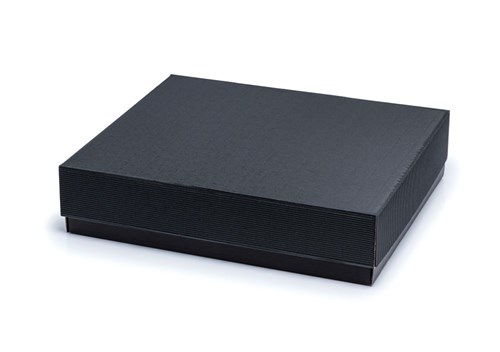Pudełka karbowane czarne wieczkowe 350x300x90mm, 10szt