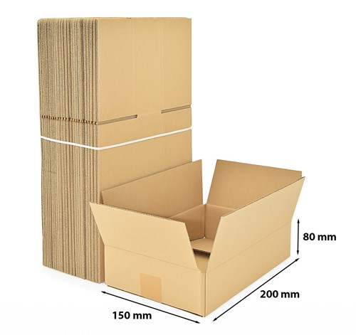 karton klapowy 200x150x80 mm 100 sztuk brązowy B320
