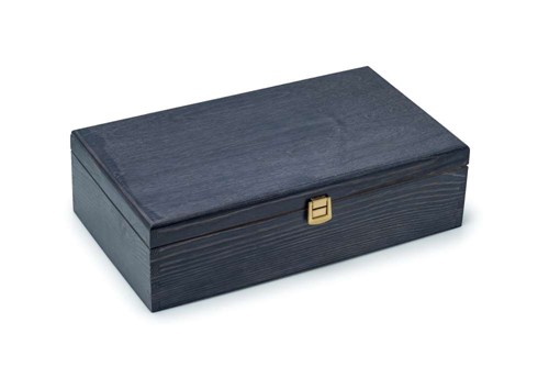Drewniane pudełko na wino K-982 EX Niebieskie