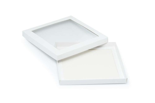 Pudełko ozdobne białe 210x210x20mm z oknem