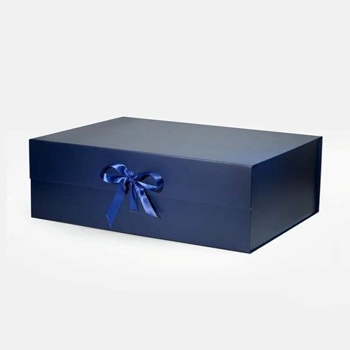 Granatowe pudełko magnetyczne XXL 600x440x200mm ze wstążką do pakowania prezentów