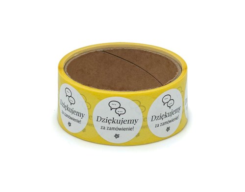 Naklejki okrągłe Białe  "Dziękujemy za zamówienie"