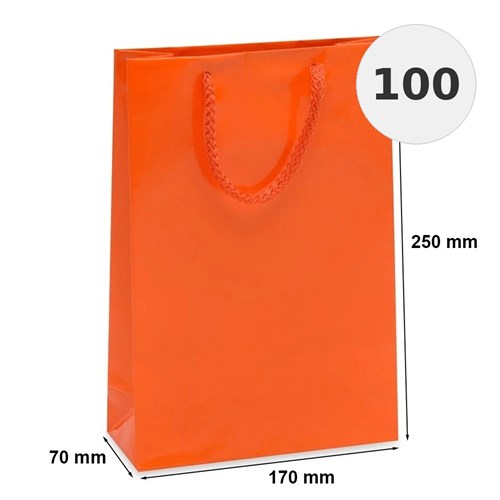 torba laminowana pomarańczowa 170x70x250 mm 100 sztuk