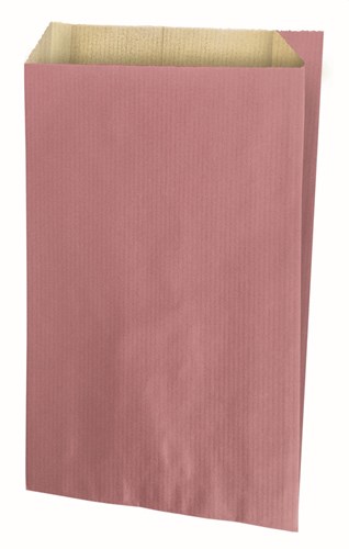 Torebka papierowa fałdowa KRAFT OLD PINK 160x270+80mm Różowa