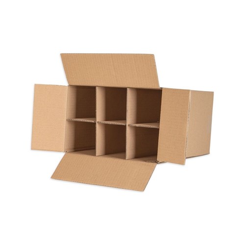Karton klapowy 260x170x340 mm (zew.) na 6 butelek z kratownicą EB 585