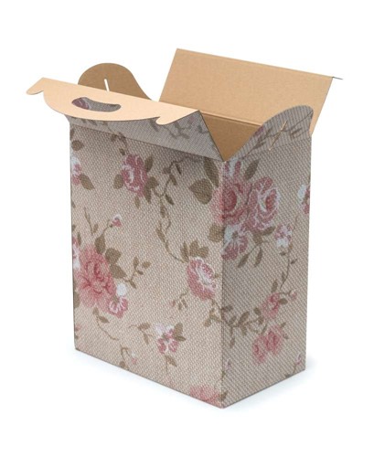 Pudełko z uchwytem wzór kwiaty 300x180x350mm F217