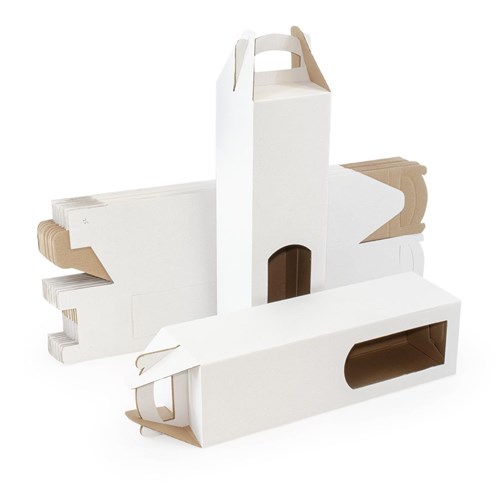 Kartony wykrojnikowe na butelkę 97x97x330 Białe, 10 sztuk