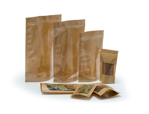 Doypack Papier + PE 500ml z dużym oknem - 100 szt