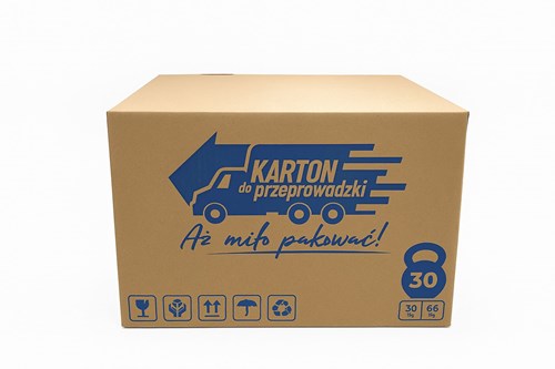 Gruby karton z uchwytami 460x330x290mm wytrzymały do transportu