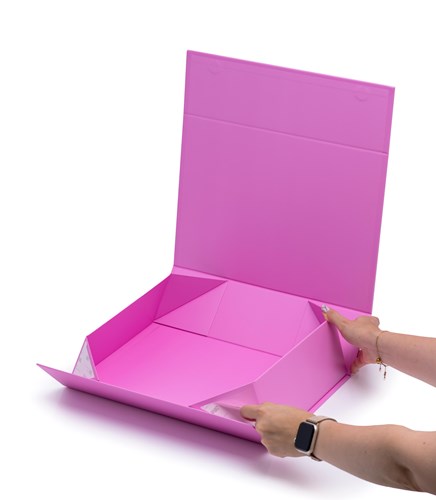 Pudełko Magnetyczne 350x250x100mm ciemno różowe eleganckie