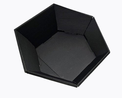 Taca 6-kątna kosz prezentowy karbowana czarny Duży 245x290mm
