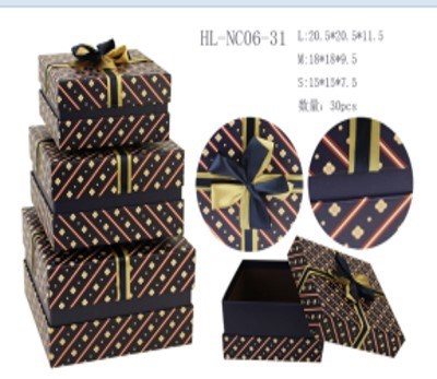 Zestaw pudełek ozdobnychGranatowe skosy (3 szt)