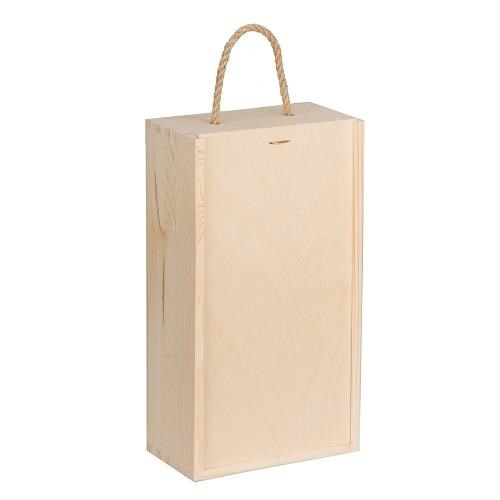 Drewniane pudełko na 2 butelki K-952