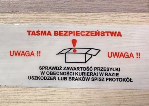 Taśma Bezpieczeństwa Sprawdź Zawartość Przy Kurierze