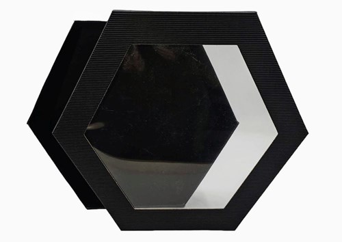 Pudełko karbowane czarne 240x240x90mm z oknem