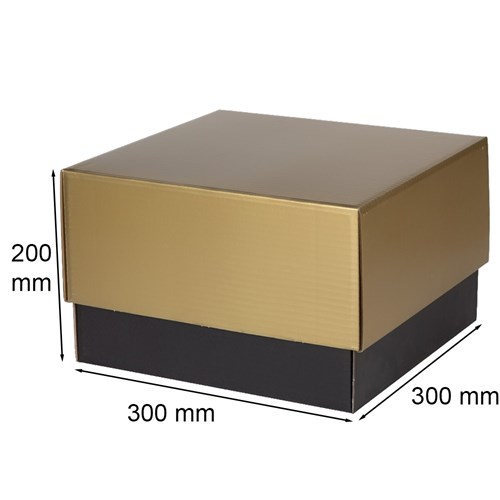 Pudełko ozdobne czarno-zł. z wiekiem 300x300x200mm