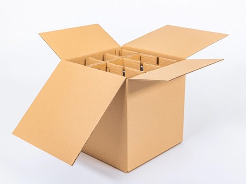 Pudełko klapowe 353x342x370 mm na 9 butelek EB580 – 10 szt.