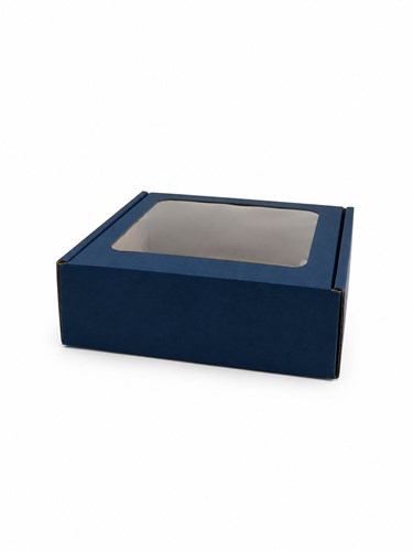 Pudełko ozdobne 150x150x50 mm granatowe z oknem