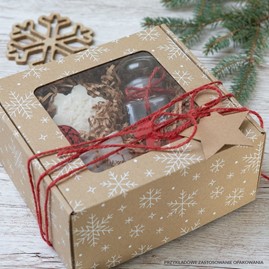Pudełko świąteczne 200x200x100mm EKO Śnieżki F427
