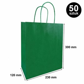 Torba prezentowa 230x120x300 mm ciemnozielona 50 szt