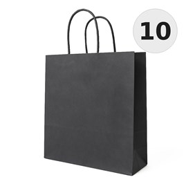 torba papierowa szara 180x80x225 mm 10 sztuk