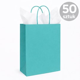 Torba papierowa morska 180×80×225 mm z uchwytem kraft 50 sztuk