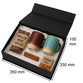 Pudełko Magnetyczne Czarne 350x250x100mm A4 Zamykane Na Magnes Ozdobne