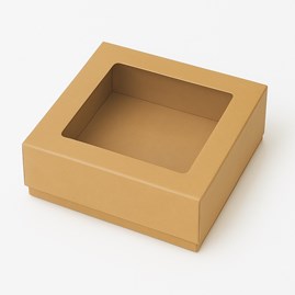 Pudełko Magnetyczne Kraft z Oknem 200x200x80mm (zew.)
