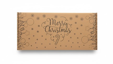 Kraftowy karton fasonowy z nadrukiem Merry Christmas, solidne pudełko na prezenty.