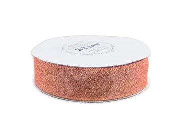 Wstążka brokatowa 25mm/32m pomarańczowa WB7012