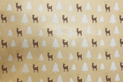Papier ozdobny kraft BIAŁE CHOINKI 0,69x50 m – rolka świąteczna