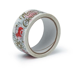 Taśma Świąteczna "MERRY CHRISTMAS" Złoto-Czerwona 45mm/50m